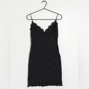 Milly of New York Black Dress Silk blend Ruffled bottom Womens size 8